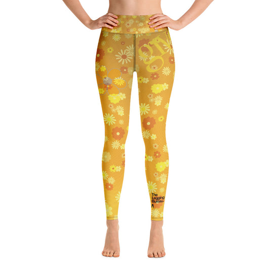 The Legging Bureau. Retro Flower Yoga Leggings