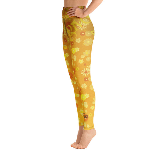 The Legging Bureau. Retro Flower Yoga Leggings